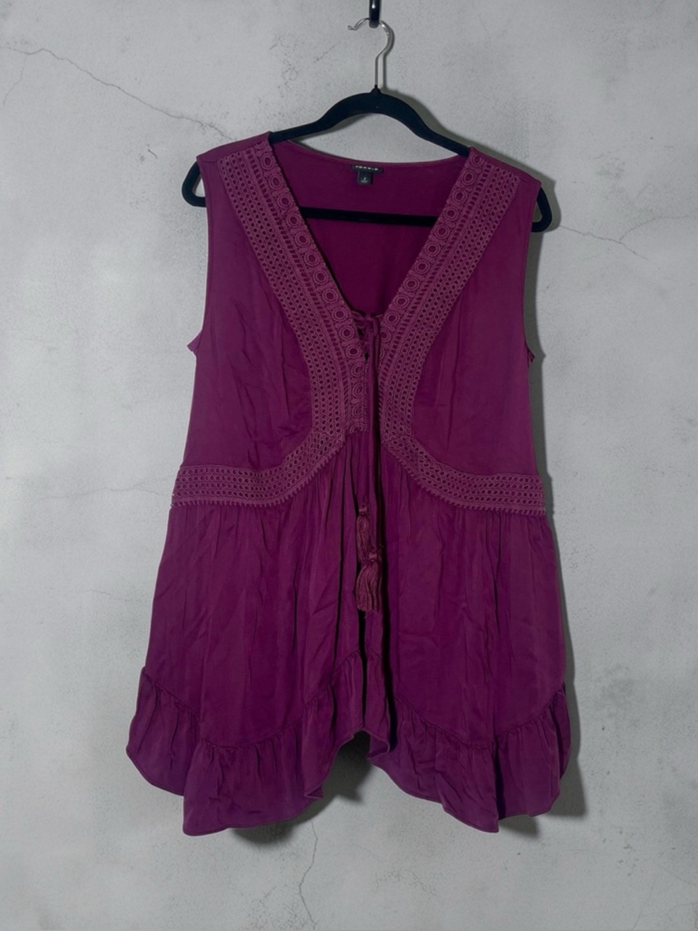 Torrid Babydoll Gauze Embroidered Boho Tank 2X